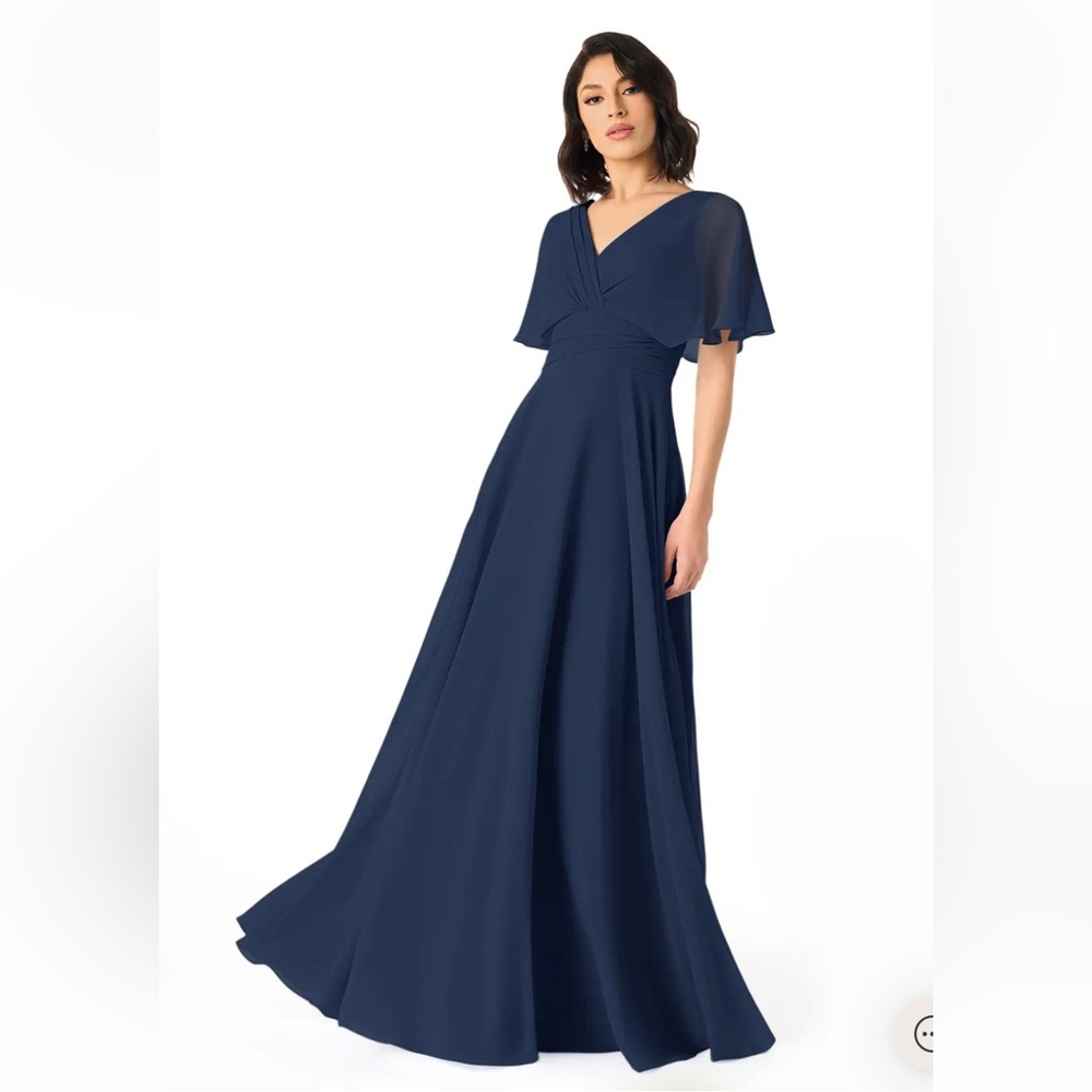 Azazie Pamela Dark Navy Chiffon